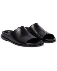 Aeyde Ada Leather Slides - Black
