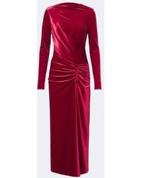 Jonathan Simkhai - Ferrera Gathered Velvet Midi Dress - Lyst