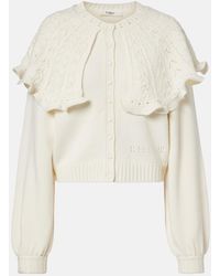 Chloé - Ruffled Wool And Cashmere Cardigan - Lyst
