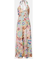 RIXO London - Ilyana Printed Cotton Jersey Midi Dress - Lyst