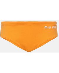 Miu Miu - Logo Bikini Bottoms - Lyst