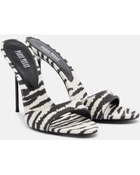 Paris Texas - Lidia Zebra-Print Canvas Mules - Lyst