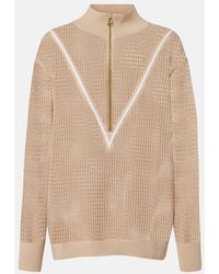 Varley - Calva Open-Knit Cotton Half-Zip Sweater - Lyst
