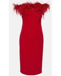 Safiyaa - Midikleid Starling Mit Federn - Lyst