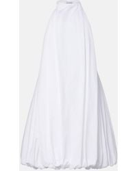 Alaïa - Halterneck Cotton Poplin Minidress - Lyst
