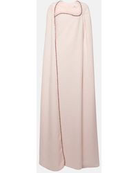 Safiyaa - Mattia Caped Embellished Crepe Gown - Lyst