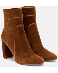 Gianvito Rossi - Juliette Suede 85 Ankle Boots - Lyst