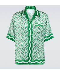 CASABLANCA Printed Silk Shirt - Green