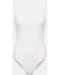 Valentino - Logo Swimsuit - Lyst