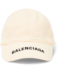Balenciaga Logo Cotton Baseball Cap - White