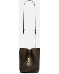 Saint Laurent - Pochon Cassandre Leather Bucket Bag - Lyst