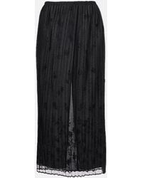 TOTEME - Embroidered Plisse Tulle Midi Skirt - Lyst
