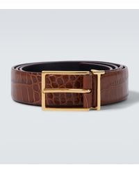 Tom Ford - T Loop Croc-Effect Leather Belt - Lyst