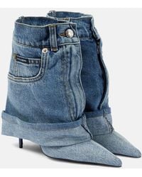 Dolce & Gabbana - Ankle Boots 105 Aus Denim - Lyst
