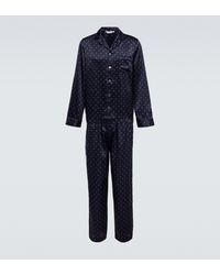 Derek Rose Pyjama Brindisi 79 aus Seide - Blau