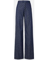 Gucci - Gg Jacquard Wide-Leg Jeans - Lyst