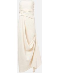 STAUD - Caravaggio Draped Linen Maxi Dress - Lyst