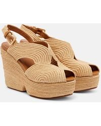 Robert Clergerie - Dolce Raffia Platform Sandals - Lyst