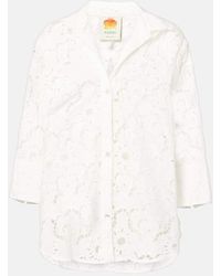 FARM Rio - Sun Broderie Anglaise Cotton Shirt - Lyst