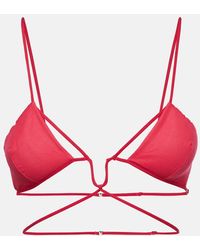 Nensi Dojaka - Tie-trimmed Gabardine Bra - Lyst