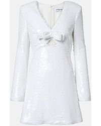 Self-Portrait - Vestido Corto Con Lazo Y Lentejuelas - Lyst