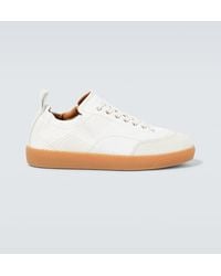 Dries Van Noten - Suede-trimmed Leather Sneakers - Lyst