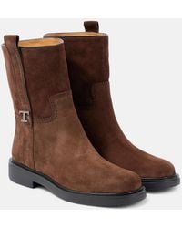 Tod's - Suede Ankle Boots - Lyst