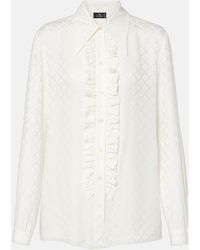 Etro - Printed Silk-Blend Satin Blouse - Lyst