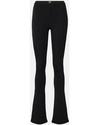 Prada - Ribbed-Knit Jersey Flared Pants - Lyst