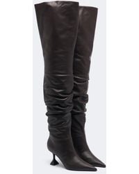 AMINA MUADDI - Olivia Leather Over-The-Knee Boots - Lyst
