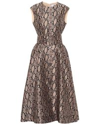 MSGM Abito midi a stampa pitone - Neutro