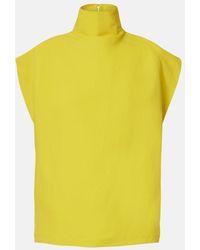 Alaïa - Top De Cuello Alto De Popelin - Lyst