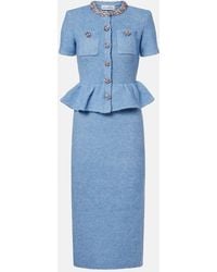 Self-Portrait - Embellished Knitted Midi Dress - Lyst