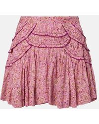 Isabel Marant - Ceola Printed Ruffled Cotton Skirt - Lyst