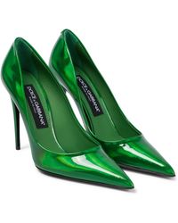 Dolce & Gabbana Salones de piel metalizados - Verde