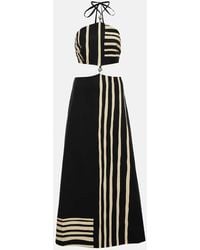 SIR. - Robe Longue En Coton A Ornements - Lyst
