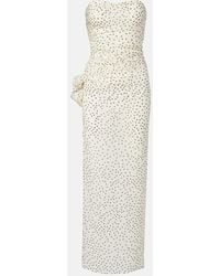 Magda Butrym - Floral-Applique Polka-Dot Maxi Dress - Lyst