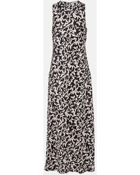 Asceno - Valencia Printed Silk Twill Maxi Dress - Lyst