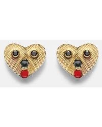 Yvonne Léon - Nano Puces 9Kt Earrings With Diamonds And Enamel - Lyst