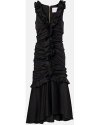 Carolina Herrera - Ruffle-Embellished Midi Dress - Lyst