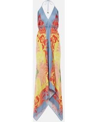 Etro - Graphic-Print Silk Dress - Lyst