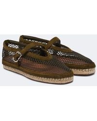 Alaïa - Suede-Trimmed Fishnet Espadrilles - Lyst