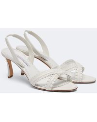 Manolo Blahnik - Volusan Leather Slingback Sandals - Lyst