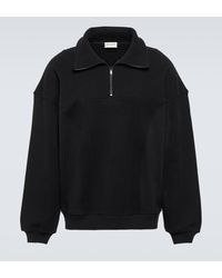 Saint Laurent - Cotton Fleece Half-zip Sweatshirt - Lyst