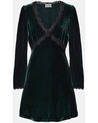RIXO London - Minikleid Macie Aus Samt Mit Spitze - Lyst