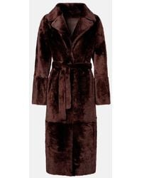 Yves Salomon - Abrigo De Borrego Reversible Con Cinturon - Lyst