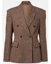 Brunello Cucinelli - Double-Breasted Wool-Blend Jacket - Lyst