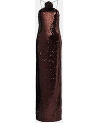 Magda Butrym - Floral-Applique Maxi Dress - Lyst