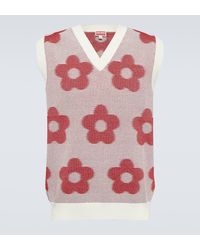 KENZO - Jacquard Cotton Sweater Vest - Lyst