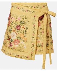 Agua Bendita - Pareo Luna De Algodon Y Lino Floral - Lyst